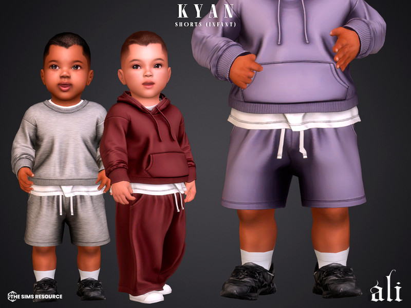 Sims 4 mens and boys beach swim and resort clothing CC KYAN shorts - infant by ali1