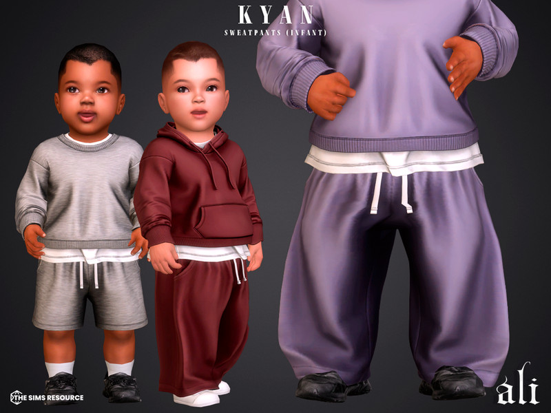 Sims 4 infant clothing and accessory CC KYAN sweatpants - infant by ali1