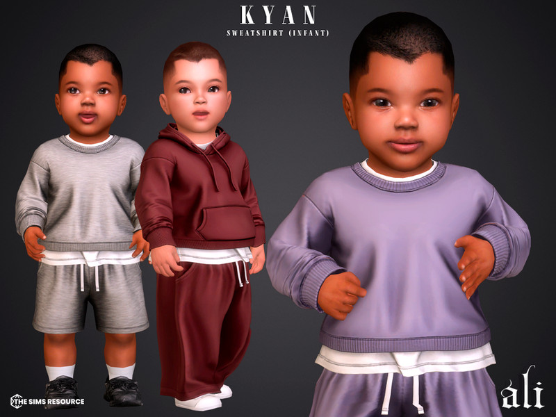 Sims 4 infant clothing and accessory CC KYAN sweatshirt - infant by ali1