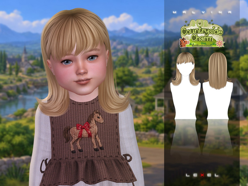 Sims 4 infant toddler and child hairstyle CC LEXEL - Elizabeth medium toddler hairstyle by LEXEL_s
