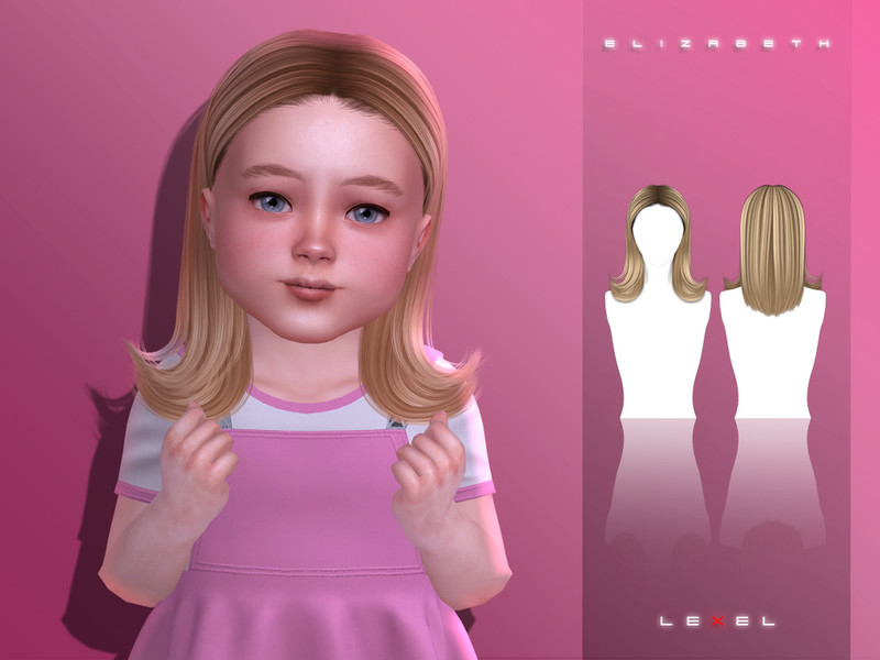 Sims 4 short and bob hairstyle CC LEXEL - Elizabeth medium toddler hairstyle by LEXEL_s