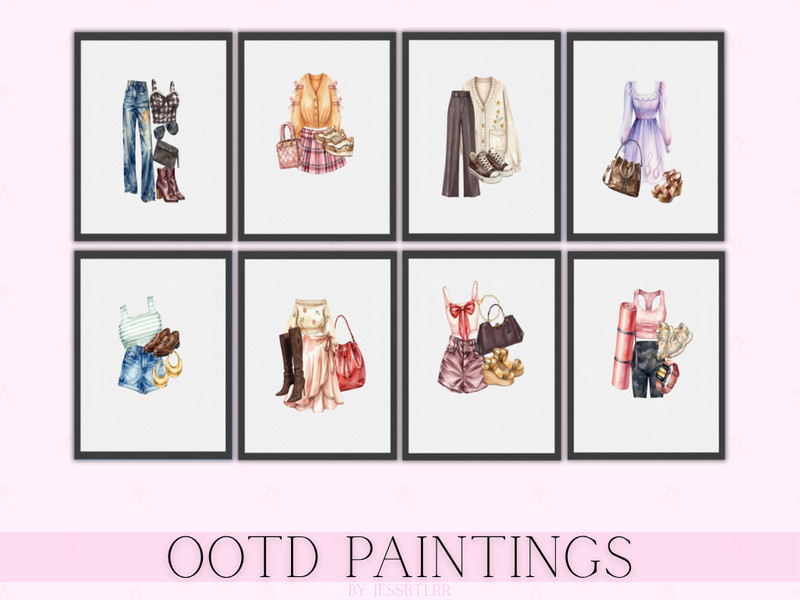 Sims 4 wall art CC OOTD Paintings by jessbtlrr
