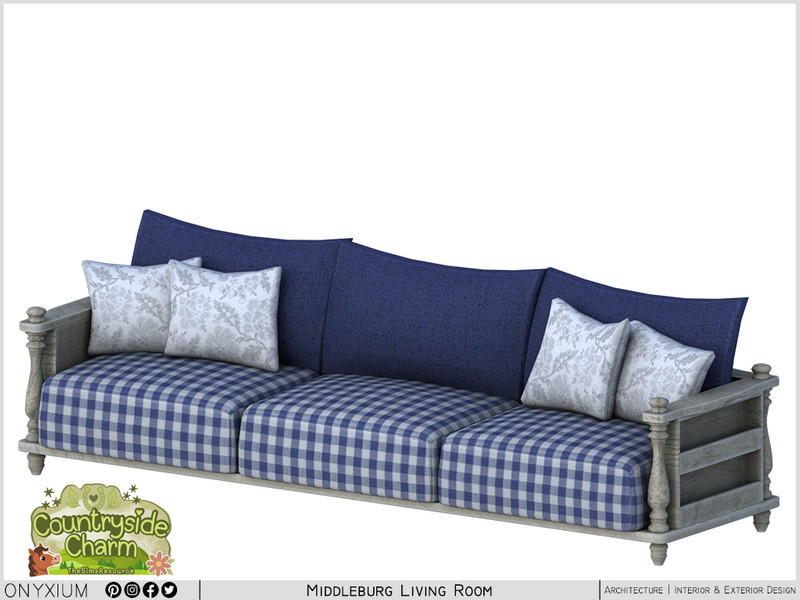 Sims 4 furniture CC Middleburg Sofa Triple by Onyxium