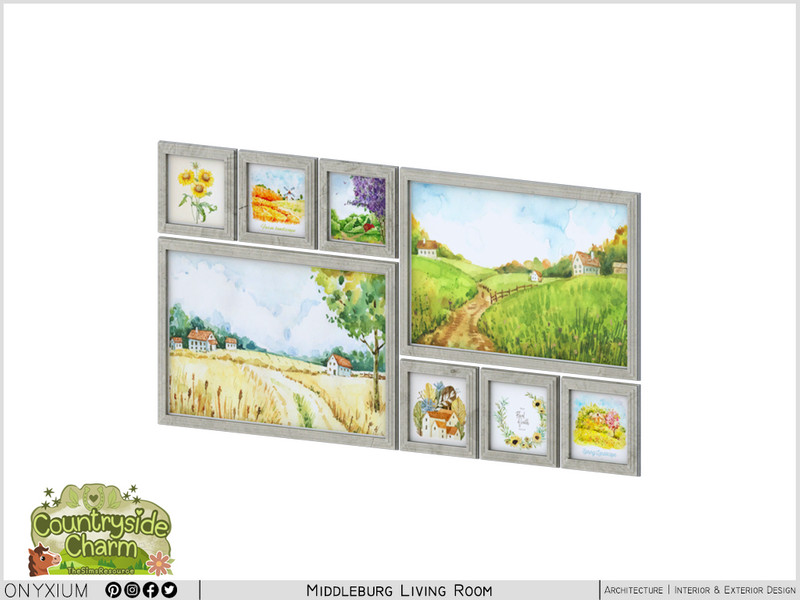 Sims 4 wall art CC Middleburg Painting by Onyxium