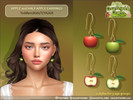 Sims 4 — Apple And Half Apple Pendant Earrings For Kids Toddlers Adults by feyona — Apple And Half Apple Pendant Earrings