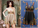 Sims 4 — Embroidered floral romper by MysteriousOo — A charming romper with delicate floral embroidery across the bodice,