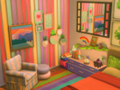 Sims 4 — Dopamine bedroom by y_gradd — Sweet dopamine bedroom no cc