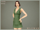Sims 4 — Elodie dress by wijiwan — A lovely crepe dress featuring a flattering fitted silhouette and delicate pleated