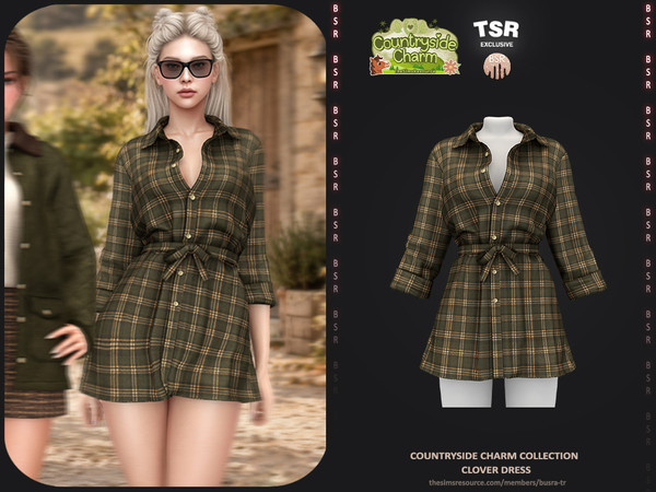 Sims 4 — Countrtyside Charm Collection - 3 Clover Dress by busra-tr — - BD1702