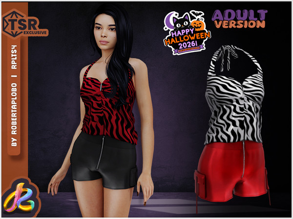 Sims 4 — Female Top - Obsession Halloween - Adult by RobertaPLobo — Adult Female Set - Obsession Halloween _353