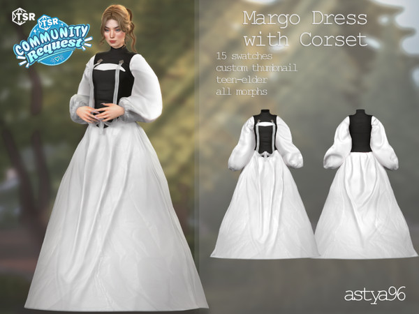 Sims 4 — Margo Dress with Corset by astya96cc — 15 swatches