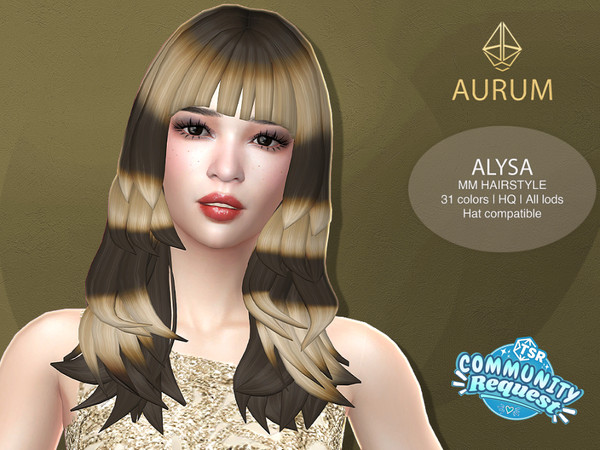 Sims 4 — Aurum - Alysa racoon hairstyle (MM) by Aurum — Racoon maxis match hairstyle inspired by one and only Alysa Liu