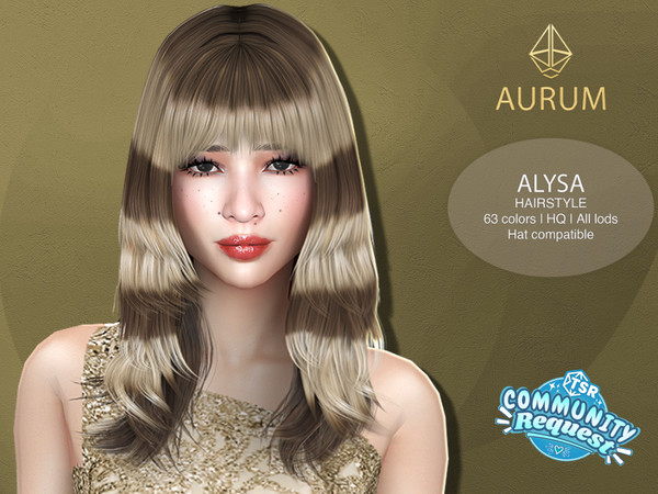 Sims 4 — Aurum - Alysa racoon hairstyle (alpha) by Aurum — Racoon alpha hairstyle inspired by one and only Alysa Liu