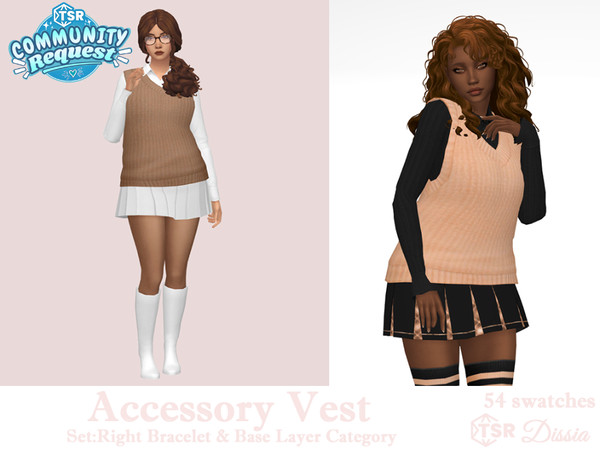 Sims 4 — Accessory Vest - Right Bracelet Category by Dissia — Accessory oversized vest