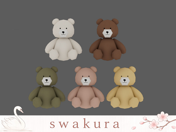 Sims 4 — KOMOREBI Teddy Bear by Swakura — KOMOREBI Baby Crib
