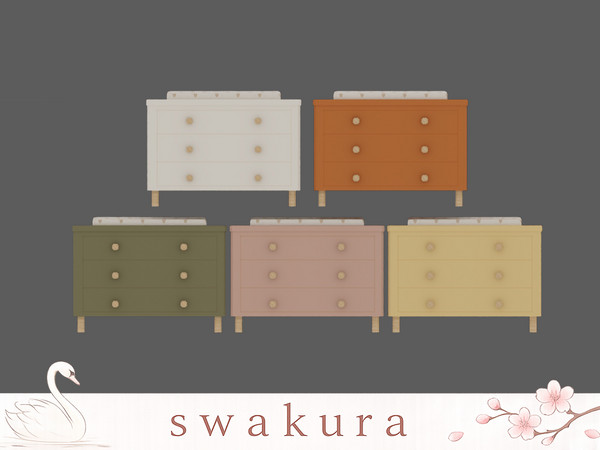 Sims 4 — KOMOREBI Changing Dresser by Swakura — KOMOREBI Baby Crib