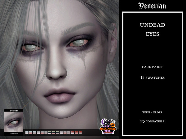 Sims 4 — Undead Eyes by Venerian - Face Paint - Halloween 2026 by Venerian — 15 swatches Teen to elder No gender or frame