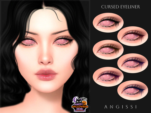 Sims 4 — Cursed Eyeliner by ANGISSI — PREVIEWS MADE USING HQ MOD 6 colors