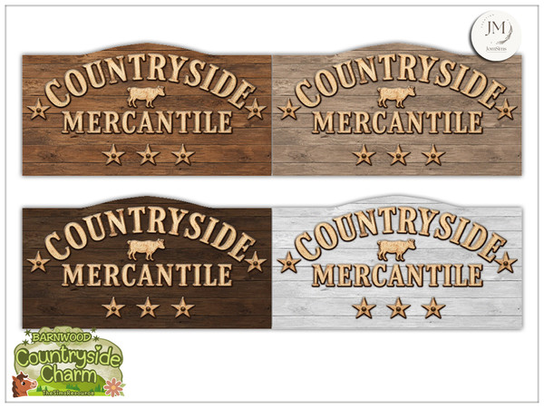 Sims 4 — Jomsims Countryside charm mercantile sign1 by jomsims — Step into the warm atmosphere of a traditional country