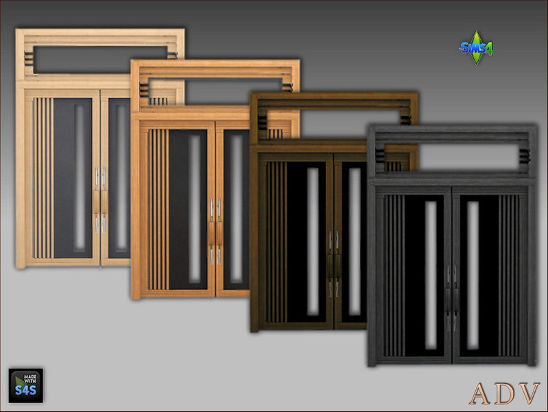 Sims 4 architectural Build Mode detail CC ADV-Mabra TWENTY s4DoorSet by MABRA2