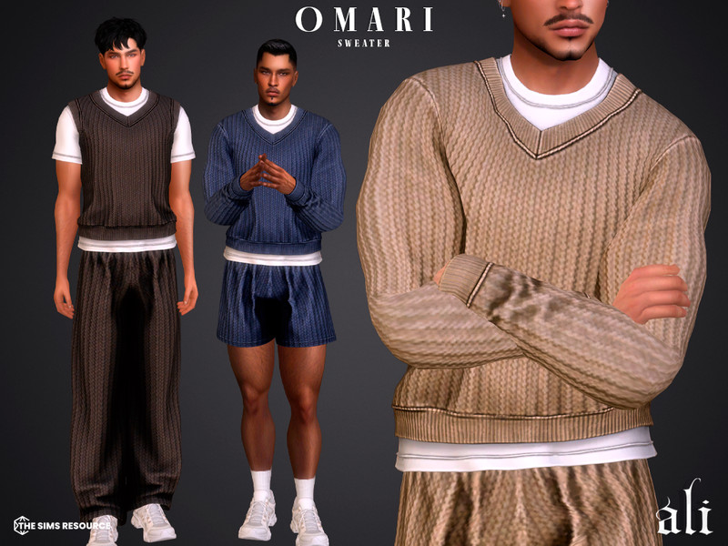 Sims 4 men’s clothing CC OMARI sweater by ali1