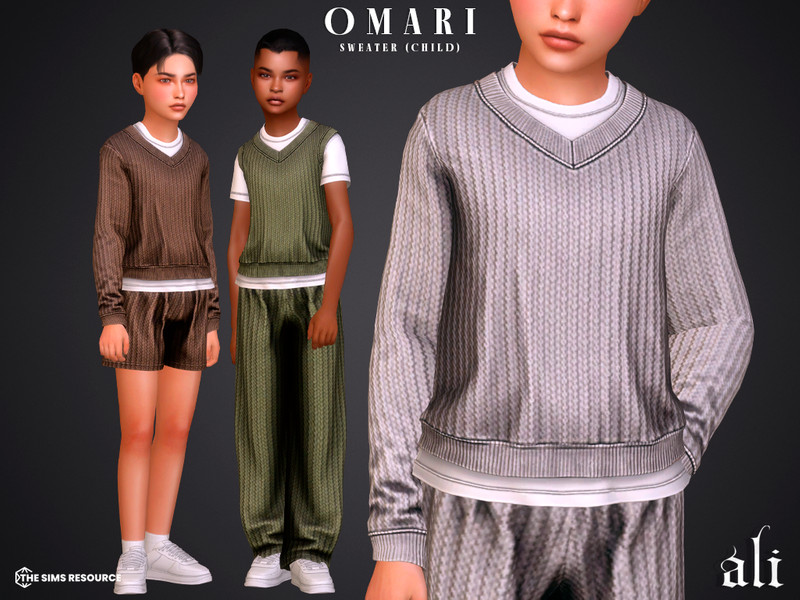 Sims 4 kids clothing CC OMARI sweater - child by ali1