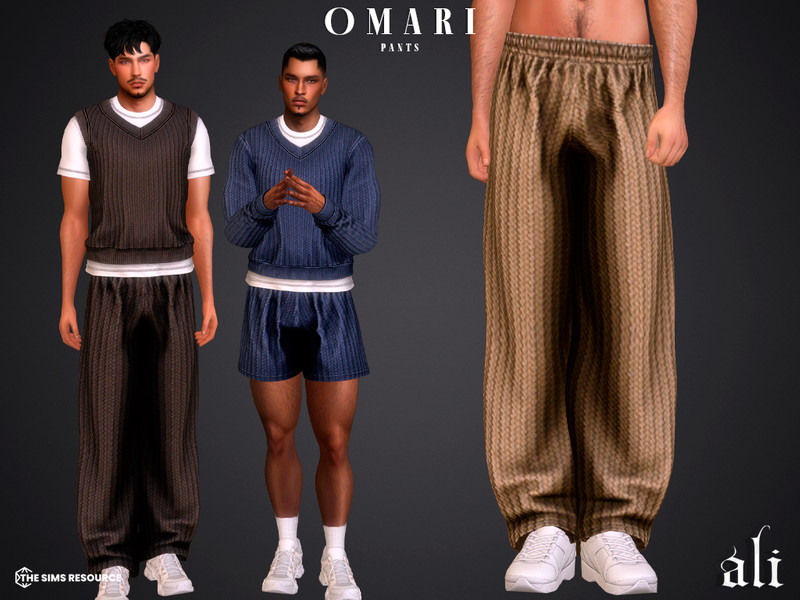 Sims 4 male pants CC OMARI pants by ali1