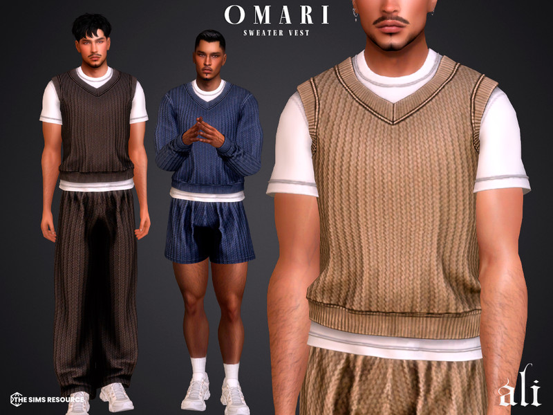 Sims 4 men’s clothing CC OMARI sweater vest by ali1