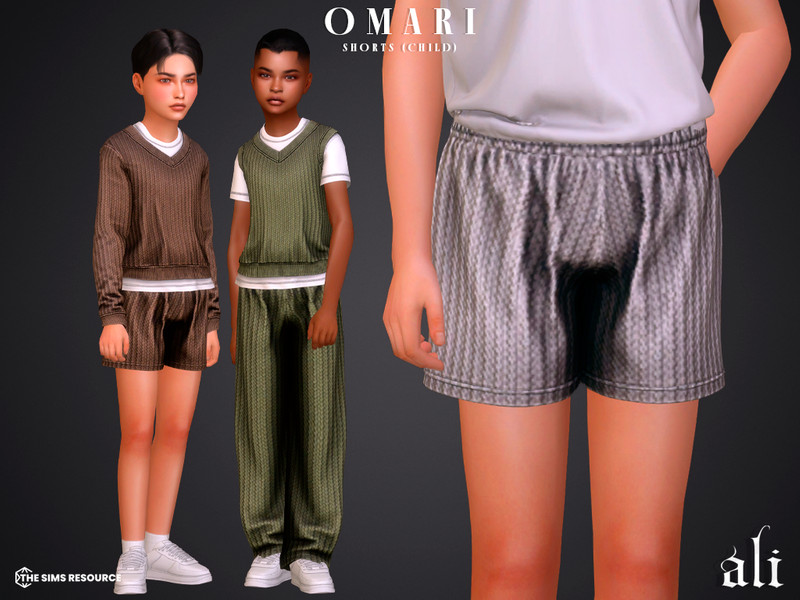 Sims 4 kids clothing CC OMARI shorts - child by ali1