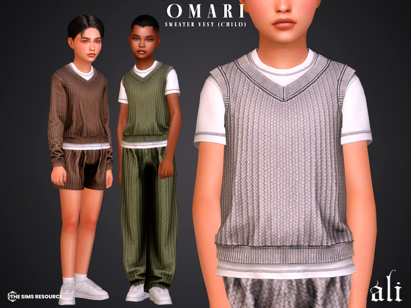 Sims 4 kids clothing CC OMARI sweater vest - child by ali1