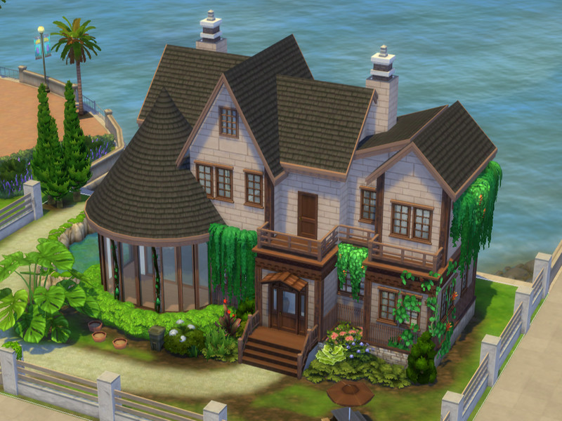 Sims 4 outdoor living and leisure CC Coastal Garden Retreat by kubraeker