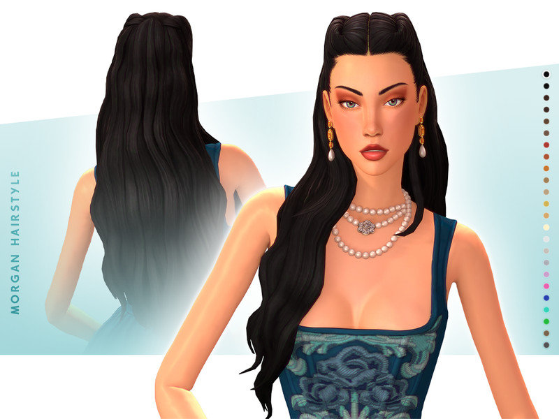 Sims 4 wavy hair CC Morgan Hairstyle by simcelebrity00