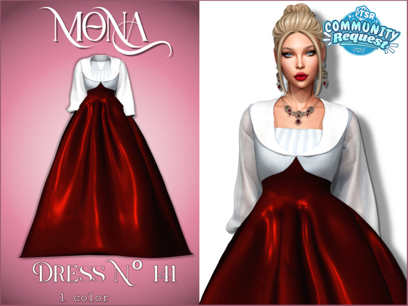 Sims 4 prom dress CC Silhouette ball gown by Mona