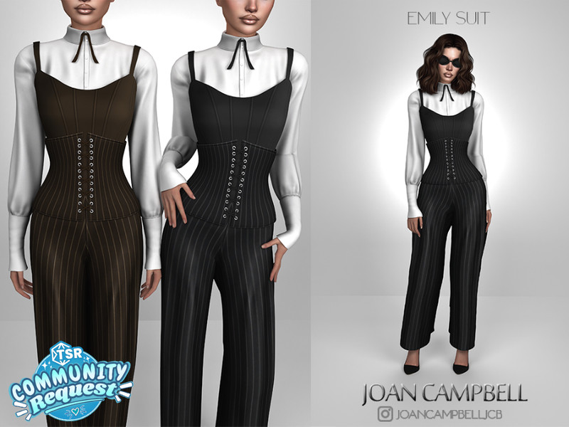 Sims 4 formal wear CC EMILY SUIT by Joan_Campbell_Beauty_