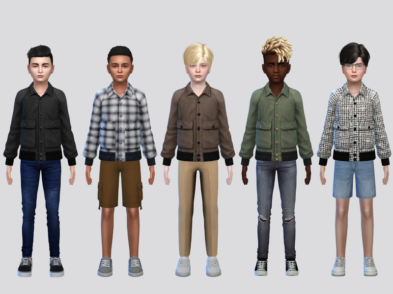 Sims 4 kids clothing CC Hebron Pocket Jacket Boys by McLayneSims