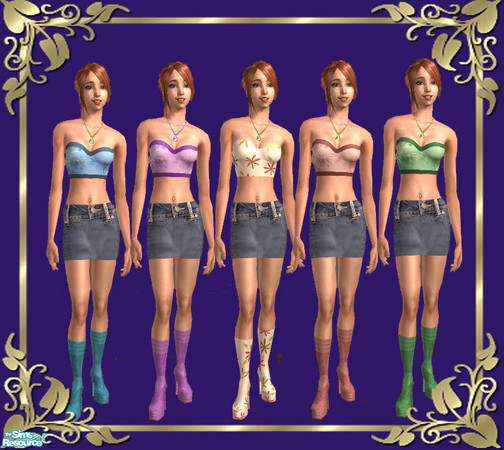 Sims 2 — Jeans Minis by tiefliga — These dresses are based on the alpha-skirt mesh by marvine