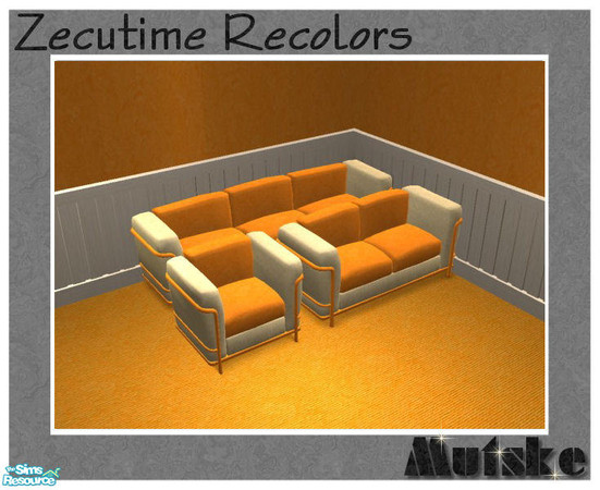 Sims 2 — Zecutime Recolors Orange - Sofa by Mutske — Recolor of the Zecutime seatings. Frame in Orange, fabric in Natural