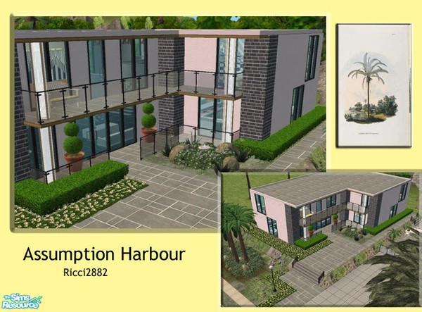 Sims 2 — Assumption Harbour by TheNumbersWoman — This is a wonderful beachhouse with a very modern style inside and out.