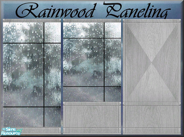 Sims 2 — Chilled Rainwood Paneling by galilea — Beautiful wallcoverings in muted blue/grey tones. Set of 3 to mix and