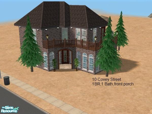 Sims 2 — 10 Covey Street by treenasims — 1 Bedroom, 1 Bath home for your Sims to move into. Has front balcony with