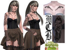 Sims 4 — Wild West Guns Chest Tattoo by MaruChanBe2 — Wild west inspired tattoos for your cuties.
