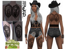 Sims 4 — Wild West Skeleton Bar Maid Thigh Tattoo Right Leg by MaruChanBe2 — Wild west inspired tattoos for your cuties.