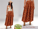 Sims 4 — Layla - Crochet Tank Top and Floral Tiered Skirt by Layla — Top: a pointelle knit, scoop-neck tank top with