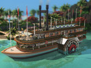 Sims 4 — Steamboat Cafe - NO CC by plumbobkingdom — This charming cafe operates aboard an old steamboat, surrounded by