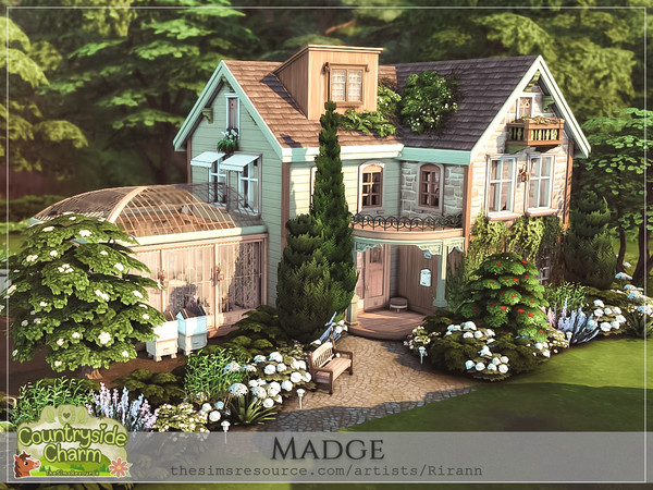Sims 4 — Countryside Charm - Madge - No CC by Rirann — Madge is a charming cottage in a country style, featuring a large