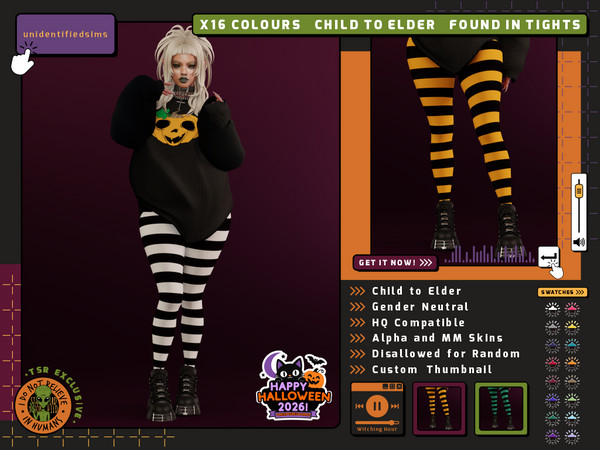 Sims 4 — Witching Hour Tights by unidentifiedsims — 16 Colours