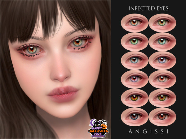 Sims 4 — Infected Eyes by ANGISSI — PREVIEWS MADE USING HQ MOD Facepaint category