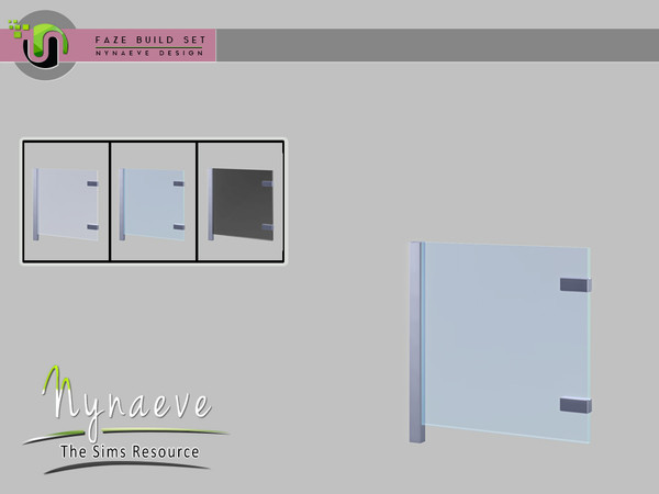 Sims 4 — Faze Glass Panel by NynaeveDesign — Faze Build Set - Glass Panel Located in Decor - Miscellaneous Price: 9