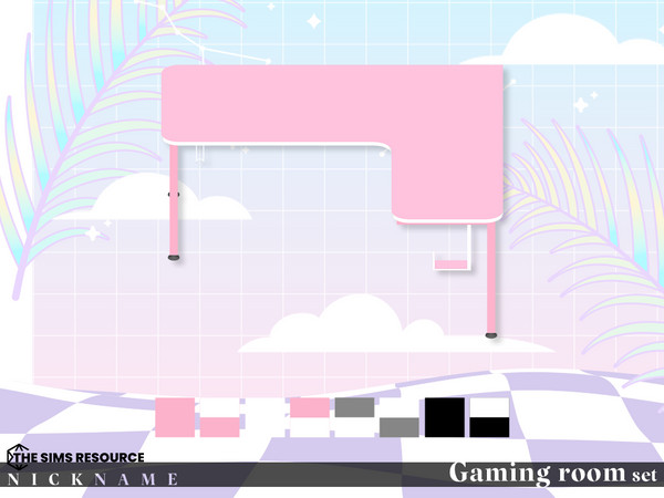 Sims 4 — Gaming room set_desk R by NICKNAME_sims4 — Gaming room set 12 package files. -Gaming room set_desk L -Gaming