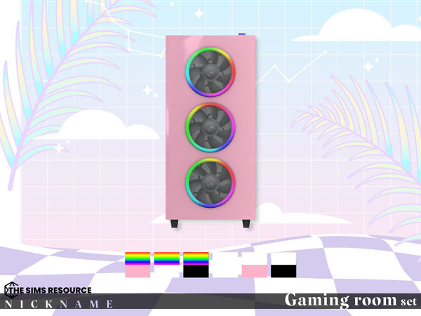 Sims 4 — Gaming room set_desktop (lights) by NICKNAME_sims4 — Gaming room set 12 package files. -Gaming room set_desk L